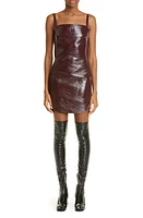 Courrèges Rectangle Coated Stretch Cotton Minidress in Burgundy at Nordstrom, Size 12 Us