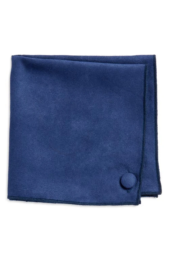 CLIFTON WILSON Solid Sueded Cotton Pocket Square in Navy at Nordstrom