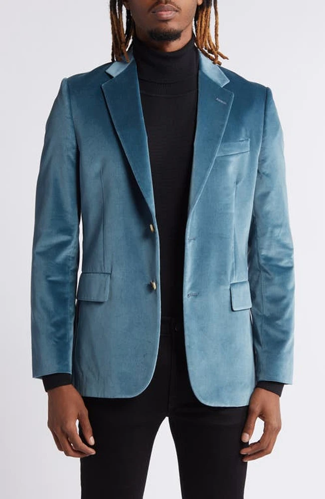 Paul Smith Tailored Fit Cotton Velvet Dinner Jacket Blue at Nordstrom, Us