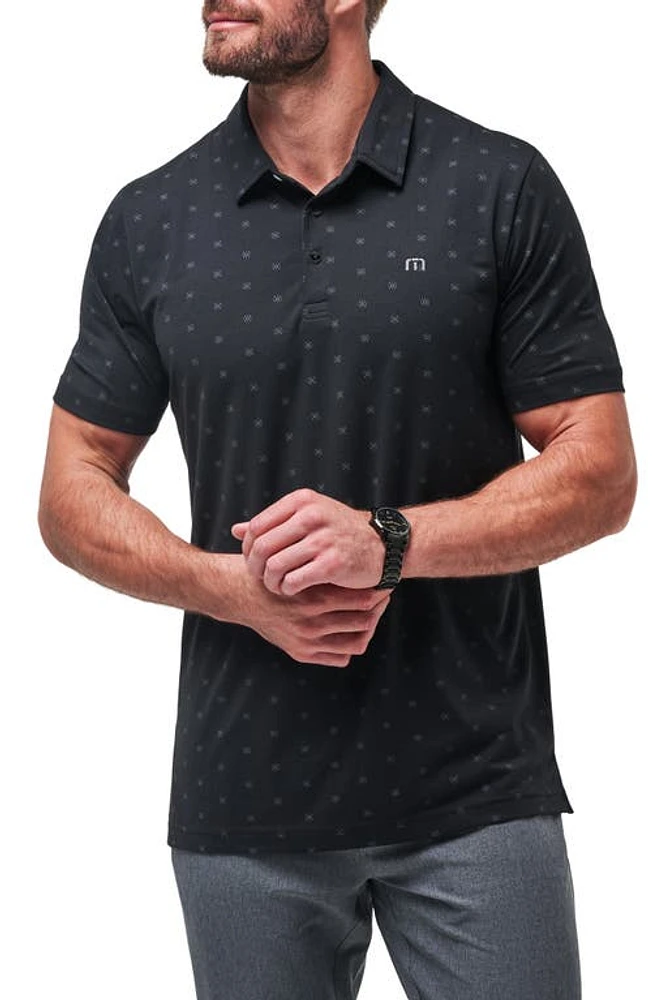 TravisMathew Beach Pit Medallion Print Polo Black at Nordstrom,