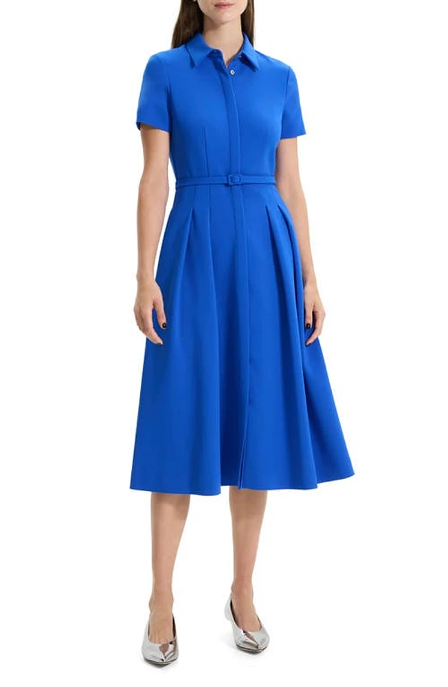 Theory Tailored Short Sleeve Shirtdress Wave at Nordstrom,