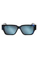 DIOR CD Diamond S5I 56mm Geometric Sunglasses in Havana /Blue Mirror at Nordstrom