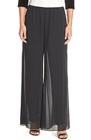 Alex Evenings Georgette Overlay Pants Black at Nordstrom,