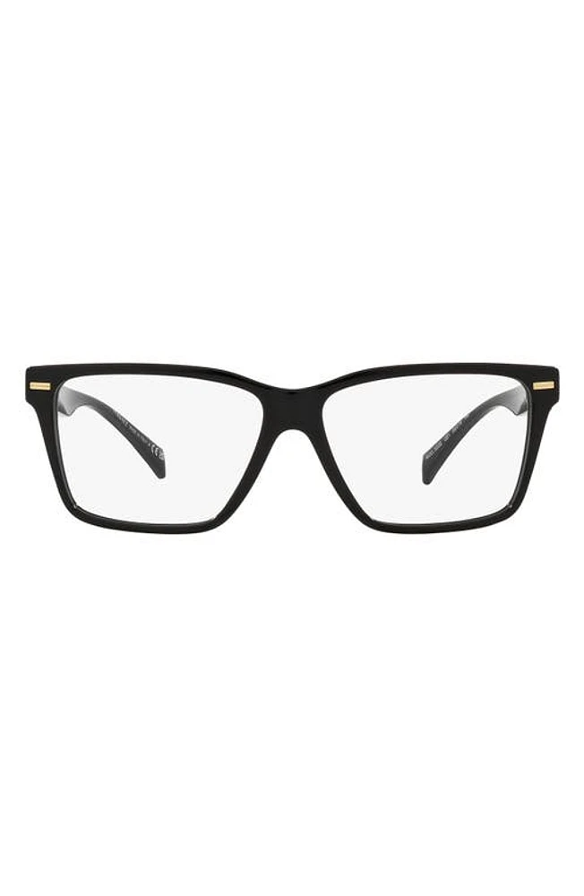 Versace 54mm Rectangular Optical Glasses in Black at Nordstrom