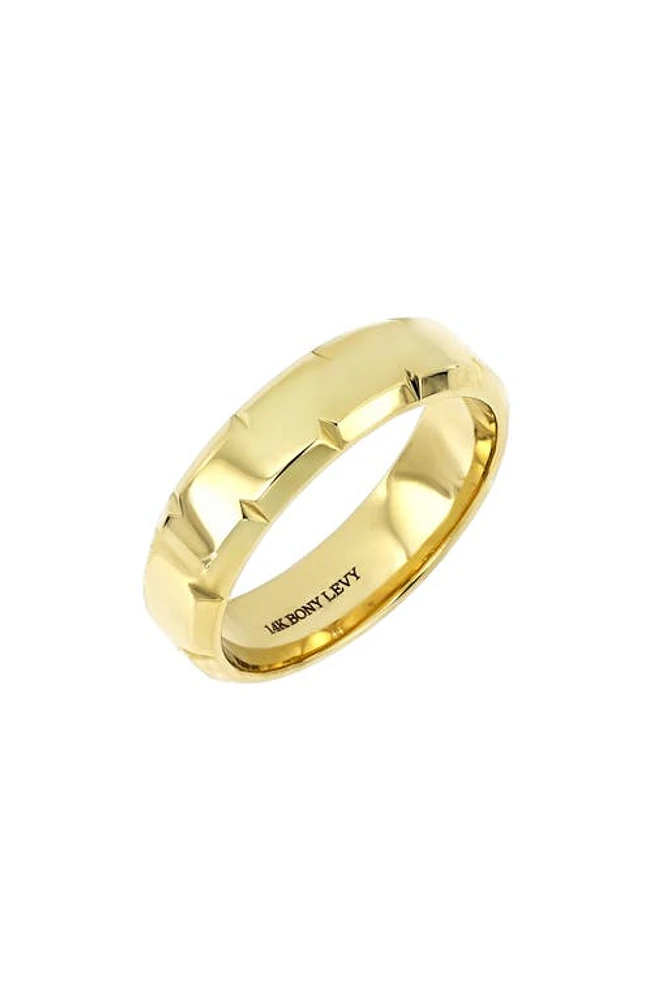 Bony Levy Men's 14K Gold Jaggered Cut Ring Yellow at Nordstrom,