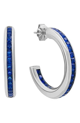 Crislu Cubic Zirconia Hoop Earrings in Sapphire at Nordstrom