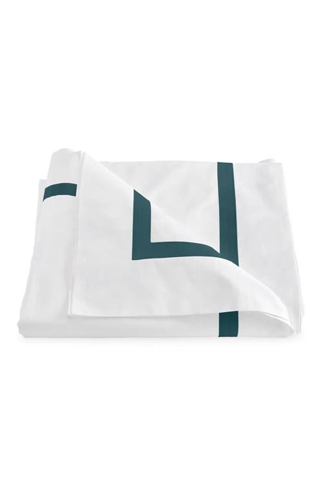 Matouk Lowell Duvet Cover in Deep Jade at Nordstrom