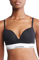 Calvin Klein Cotton Blend Underwire Plunge Push-Up Bra at Nordstrom,