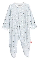 Magnetic Me Baa Baby Sheep Print Footie Blue at Nordstrom,