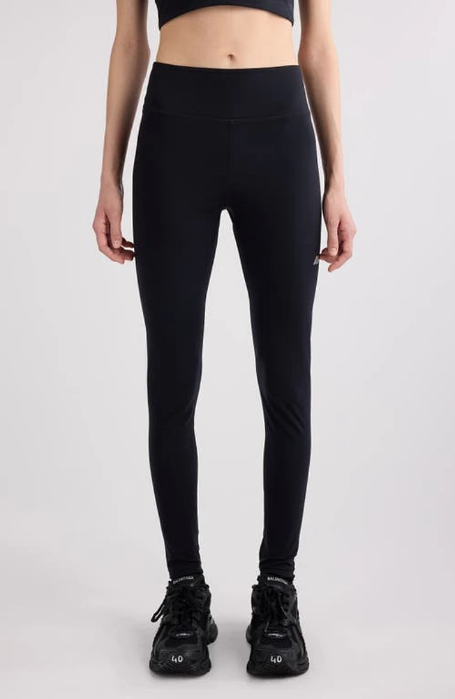 Balenciaga Logo Leggings 1081 Black/Reflective at Nordstrom,