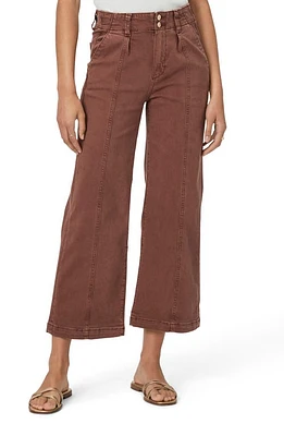 PAIGE Brooklyn High Waist Crop Wide Leg Jeans Vintage Brunette at Nordstrom,