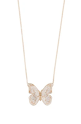 Bony Levy Diamond Butterfly Pendant Necklace in 18K Rose Gold at Nordstrom