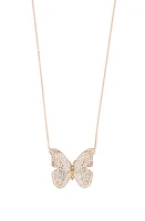 Bony Levy Diamond Butterfly Pendant Necklace in 18K Rose Gold at Nordstrom