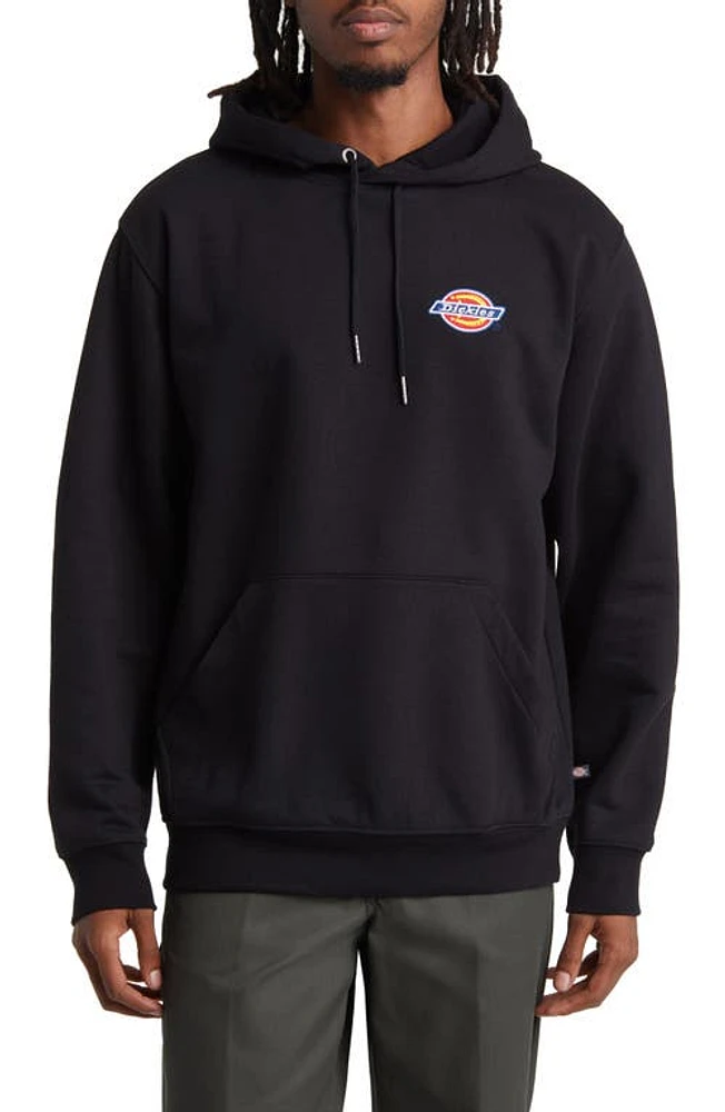 Dickies Logo Embroidered Fleece Hoodie Knit Black at Nordstrom,