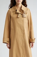 Ganni Organic Cotton Blend Twill Coat Tigers Eye at Nordstrom, Us