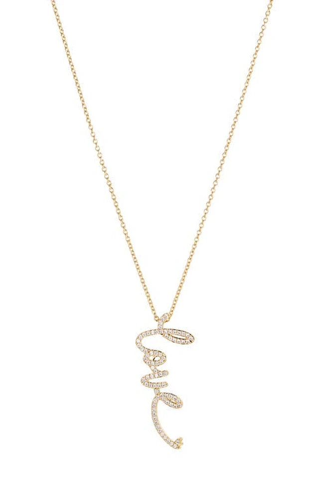 Nadri Cirque Love Pavé Cubic Zirconia Pendant Necklace in Gold at Nordstrom