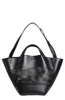 Proenza Schouler Large PS1 Perforated Leather Tote in 001 Black at Nordstrom