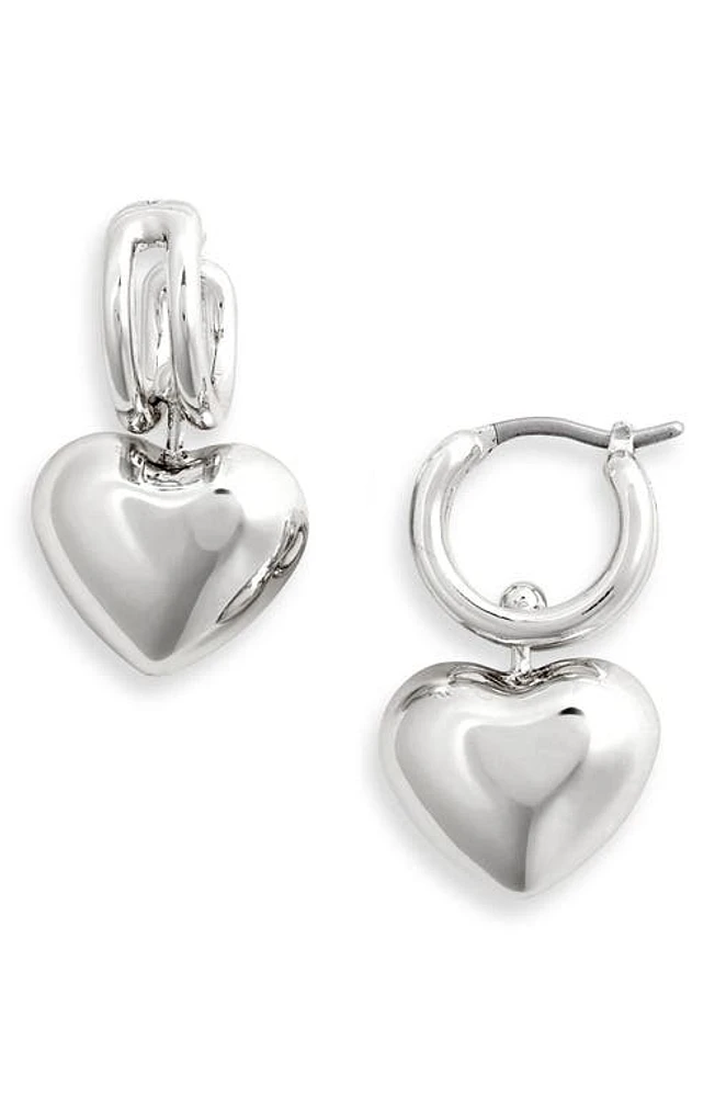 Jenny Bird Puffy Heart Drop Earrings in High Polish Silver at Nordstrom