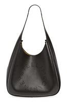 Stella McCartney Perforated Logo Faux Leather Hobo Bag in Black at Nordstrom