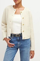 Reformation Dale Fleece Crop Jacket Cream at Nordstrom,