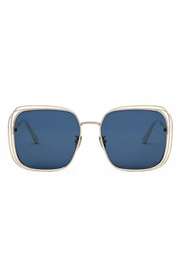 Fildior S1U 58mm Square Sunglasses in Shiny Gold Dh /Blue at Nordstrom