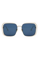 Fildior S1U 58mm Square Sunglasses in Shiny Gold Dh /Blue at Nordstrom