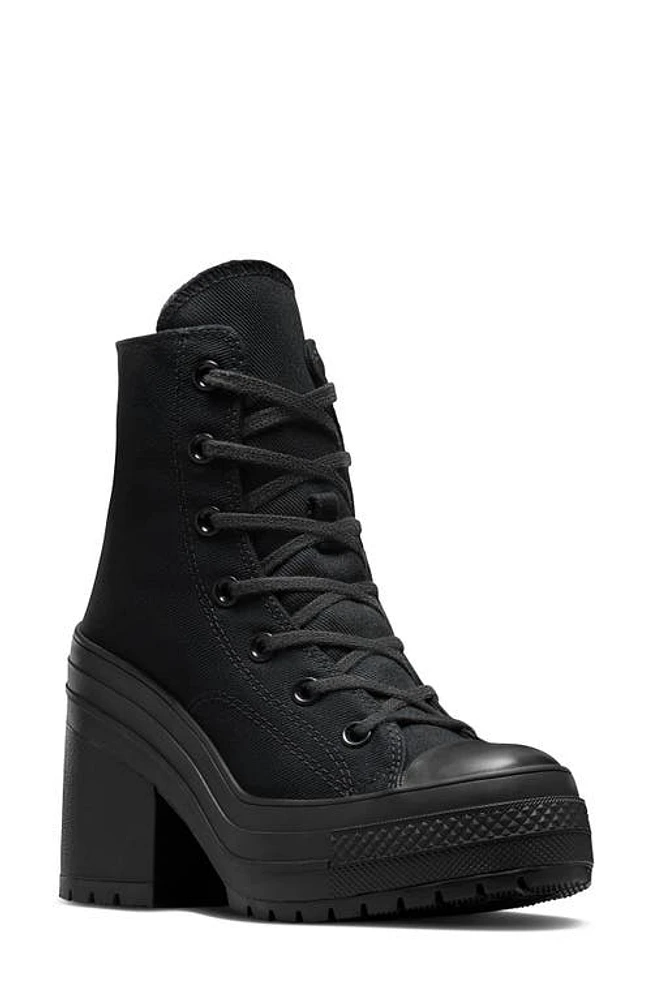 Converse Chuck 70 De Luxe Heel Platform Sneaker Black/Black/Black at Nordstrom, Women's