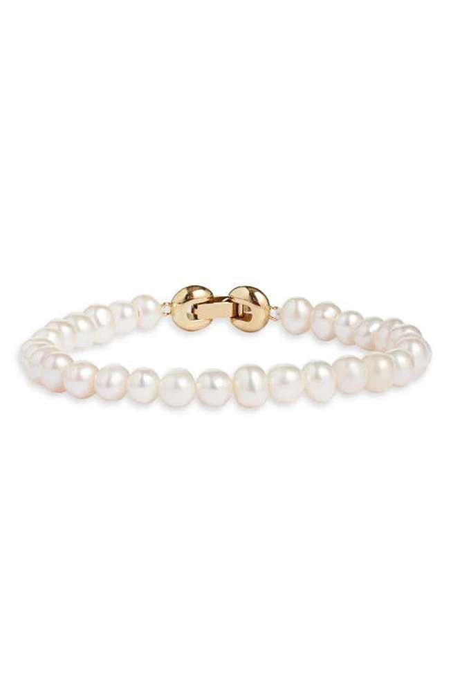 Jenny Bird Noa Beaded Freshwater Pearl Bracelet in High Polish Gold at Nordstrom, Size Medium