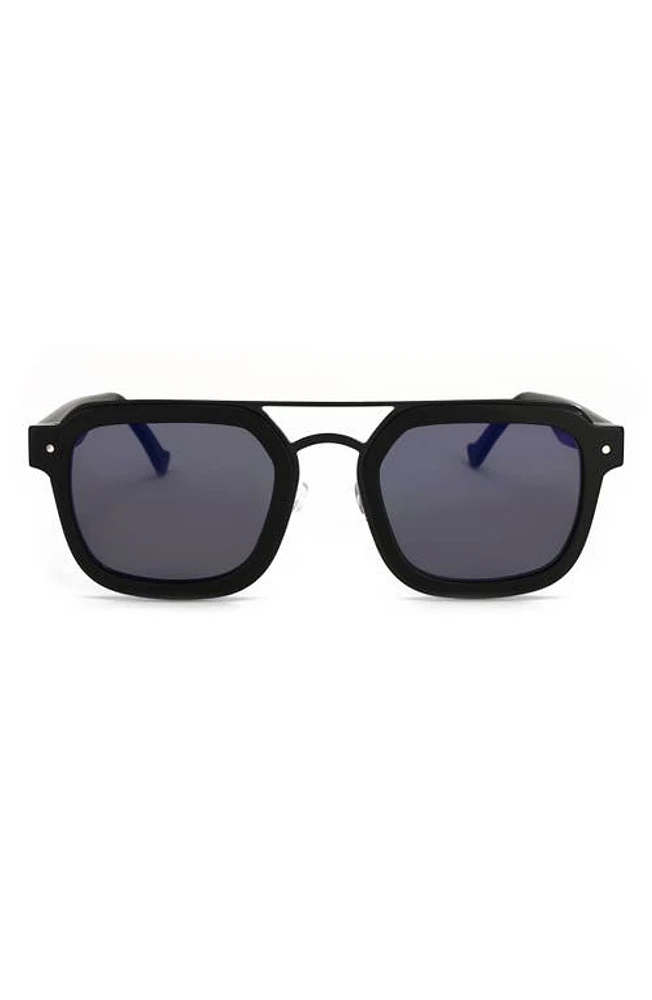 Grey Ant Notizia 51mm Rectangle Sunglasses in Black/Blue at Nordstrom