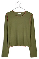 Madewell Contrast Stitch Crewneck Crop T-Shirt at Nordstrom,