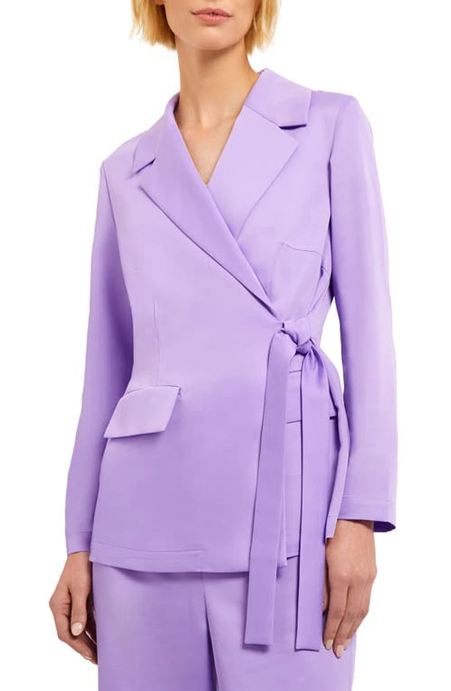 Misook Side Tie Blazer Lavender Field at Nordstrom,