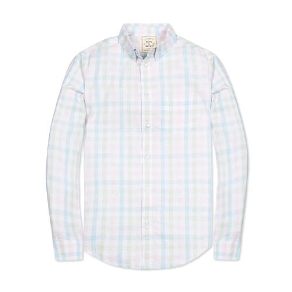 Hope & Henry Men's Organic Long Sleeve Seersucker Button Down Shirt in Easter Check at Nordstrom