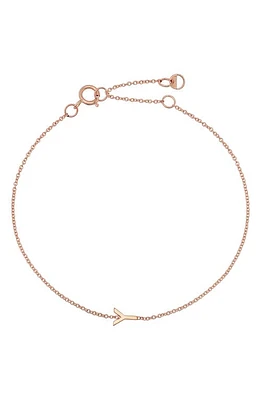 BYCHARI Initial Pendant Bracelet in 14K Rose Gold-Y at Nordstrom