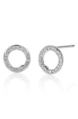 Monica Vinader Riva Diamond Circle Stud Earrings in Silver at Nordstrom