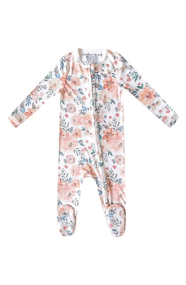 Copper Pearl Zip-Up Footie Pajamas Autumn at Nordstrom,