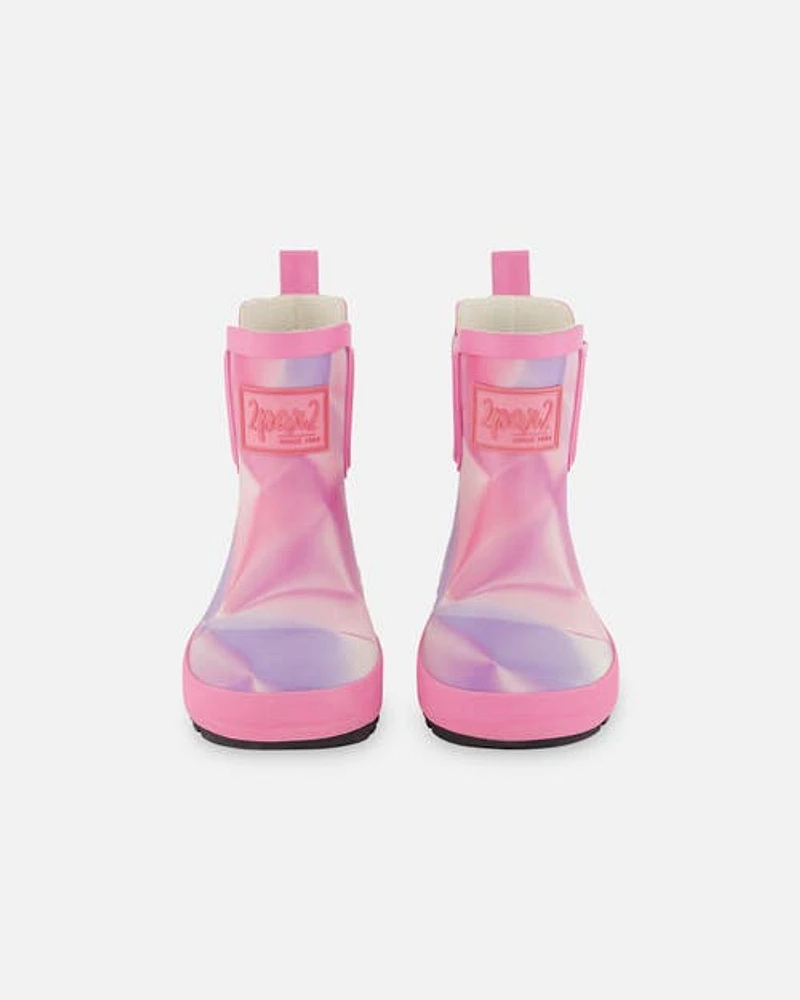 Deux Par Deux Baby Girl's Short Rain Boots Printed Foil Pastel at Nordstrom, Size 5