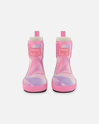 Deux Par Deux Baby Girl's Short Rain Boots Printed Foil Pastel at Nordstrom, Size 5