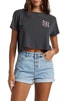 Roxy Para Paradise Cotton Graphic Crop T-Shirt Phantom at Nordstrom,