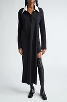 Courrèges Twist Long Sleeve Polo Maxi Dress Black at Nordstrom,