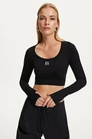 Nocturne Boat Neck Knit Crop Top in at Nordstrom