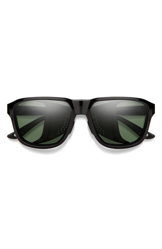 Smith Embark 58mm ChromaPop Polarized Square Sunglasses in Black /Gray Green at Nordstrom