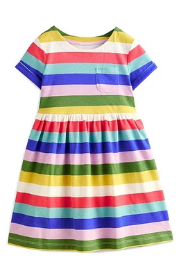 Mini Boden Kids' Stripe Cotton Jersey T-Shirt Dress Multi Rainbow at Nordstrom,