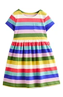 Mini Boden Kids' Stripe Cotton Jersey T-Shirt Dress Multi Rainbow at Nordstrom,