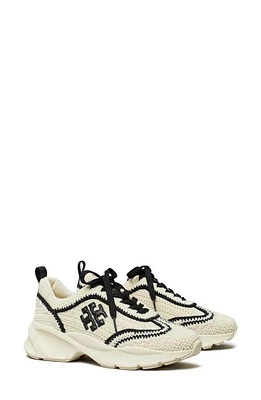 Tory Burch Good Luck Crochet Sneaker New Ivory /Perfect Black at Nordstrom,