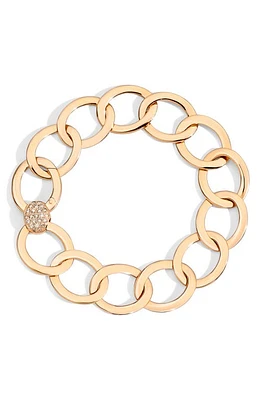 Pomellato Brera Medium Link Bracelet in Rose Gold/Brown Diamond at Nordstrom, Size 6.5