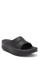 Oofos OOmega OOahh Slide Sandal in Black at Nordstrom, Size 10