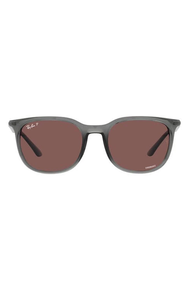 Ray-Ban 54mm Polarized Pillow Sunglasses in Transparent Grey at Nordstrom