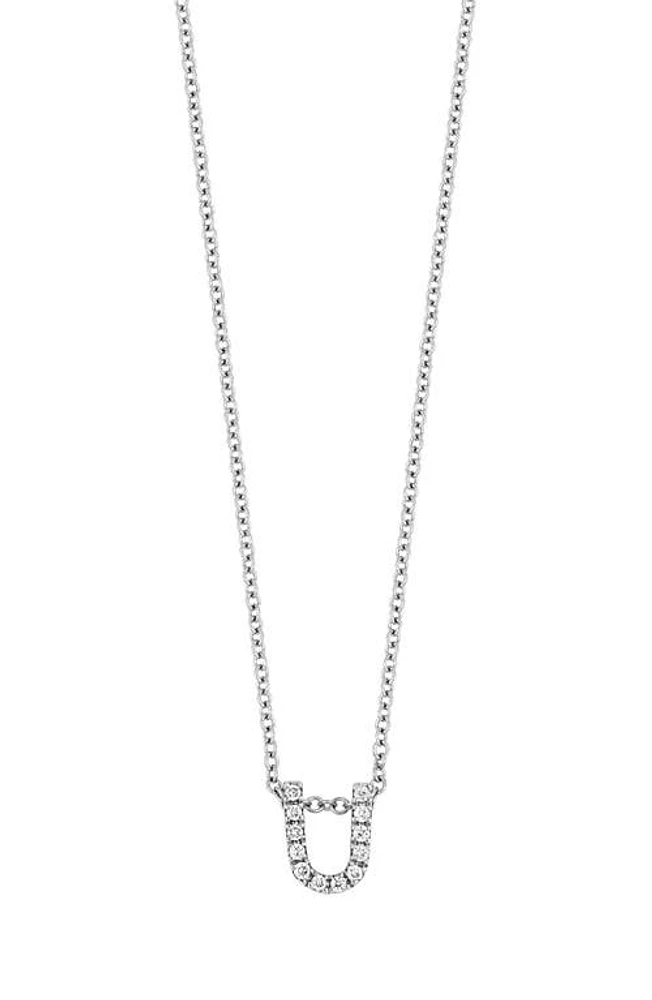 Bony Levy 18k Gold Pavé Diamond Initial Pendant Necklace in Gold - U at Nordstrom