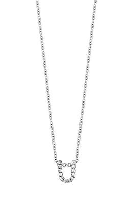 Bony Levy 18k Gold Pavé Diamond Initial Pendant Necklace in Gold - U at Nordstrom