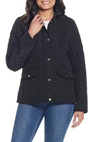 Gallery Quilted Stand Collar Jacket Black at Nordstrom,